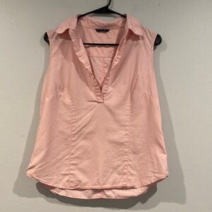 Sisley Light Pink Colored V-Neck Sleeveless Blouse - Size Medium